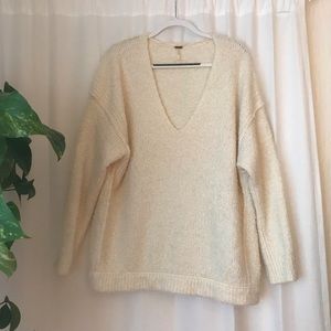 Free People fluffy cream sweater